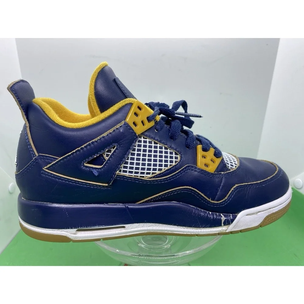 Nike Boys Air Jordan 4 408452-425 Blue Basketball Shoes Sneakers Size 5.5Y